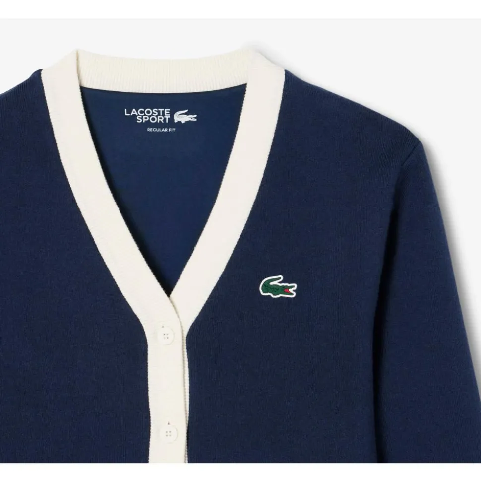 Pull Lacoste Cardigan Windstopper Marine Farine