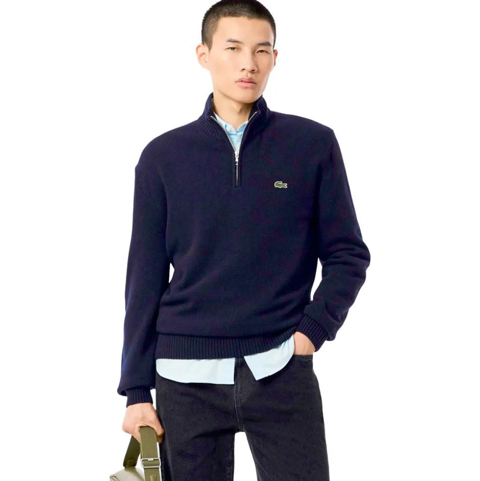 Pull Lacoste Classic Wool 1/4 Zip Marine