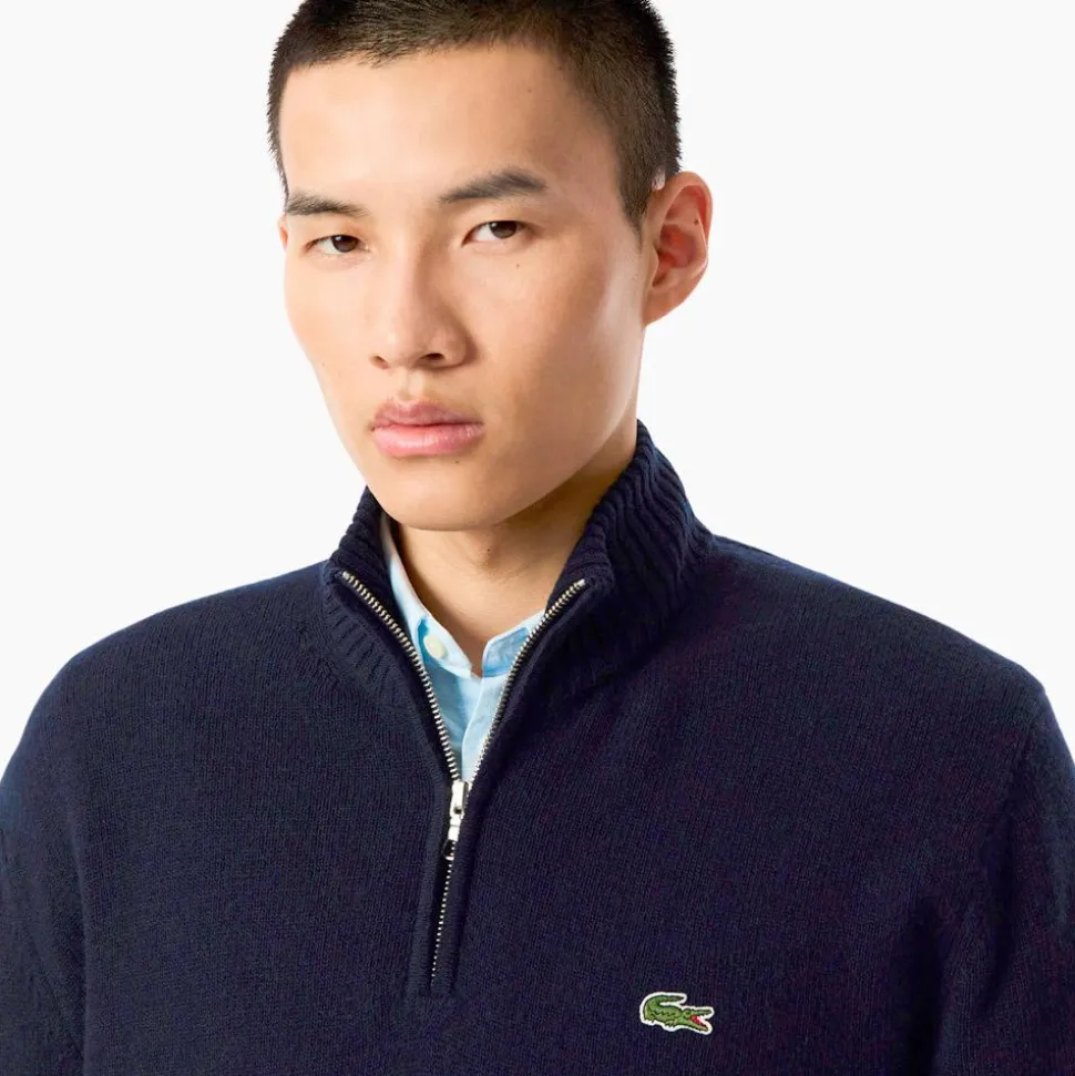 Pull Lacoste Classic Wool 1/4 Zip Marine