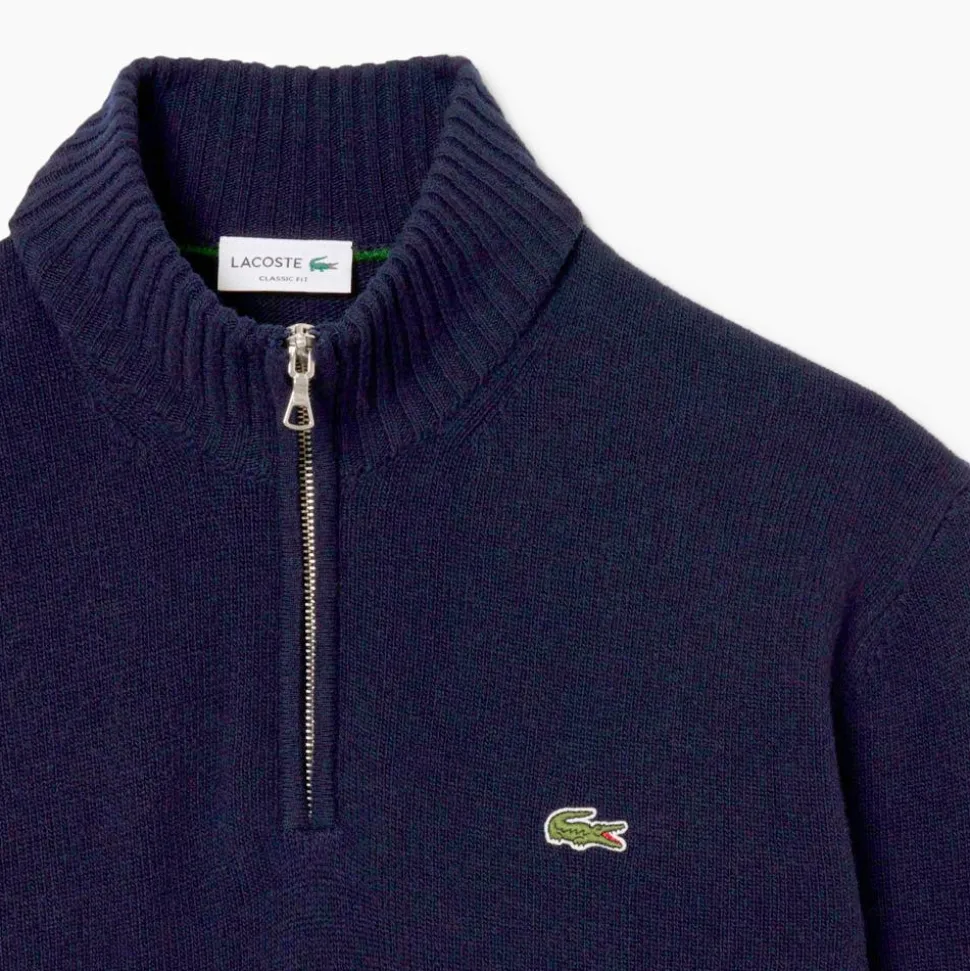 Pull Lacoste Classic Wool 1/4 Zip Marine