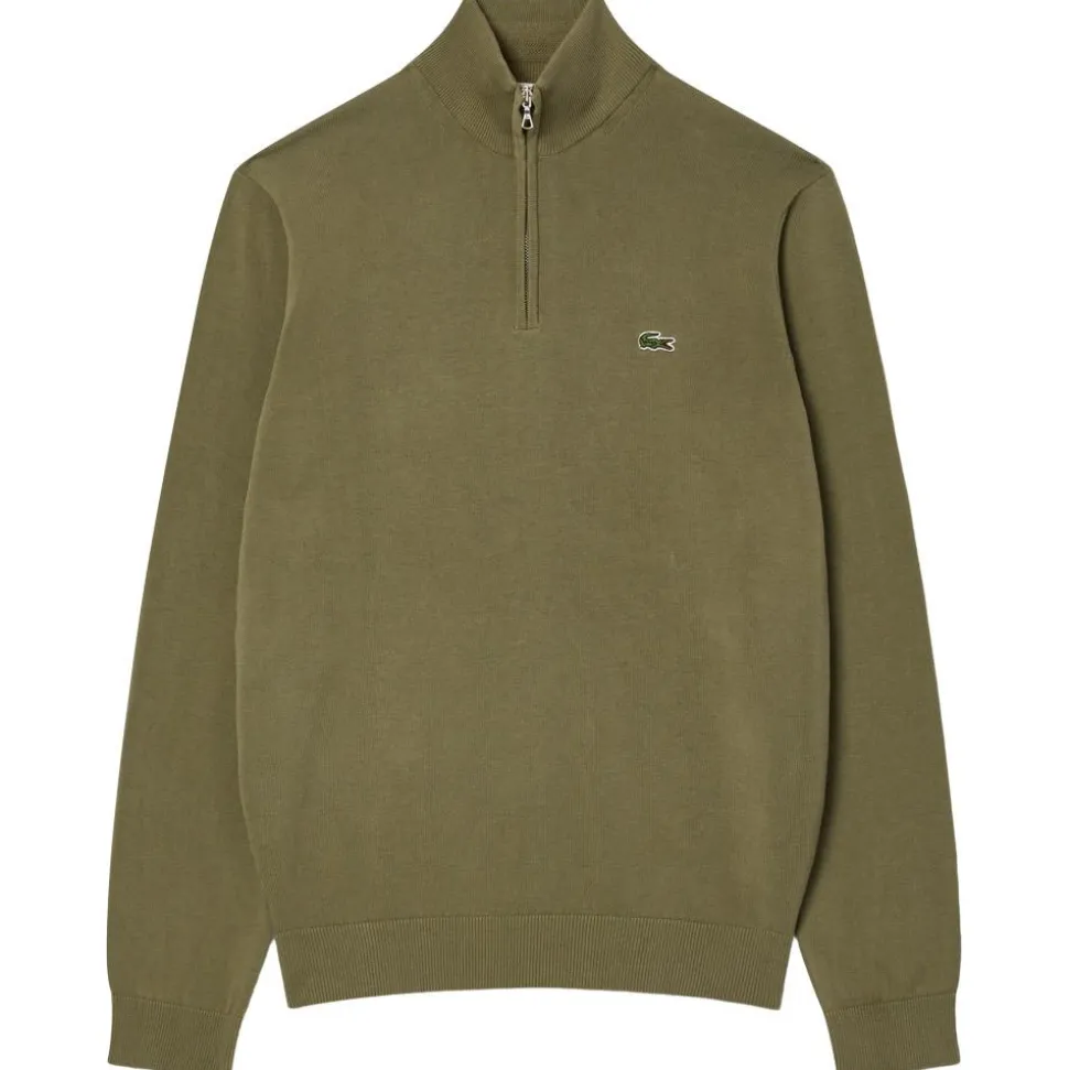 Pull Lacoste Sportswear Classic 1/4 Zip Kaki