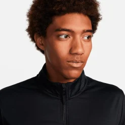 Pull Nike Dri Fit Victory Half Zip Top Black White