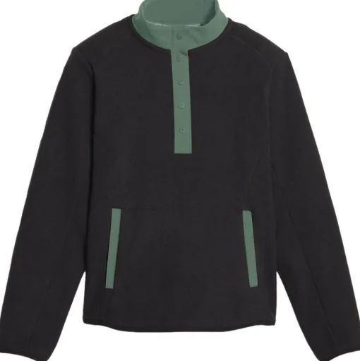 Pull Puma Golf W Fleece 1/4 Zip Black Eucalyptus
