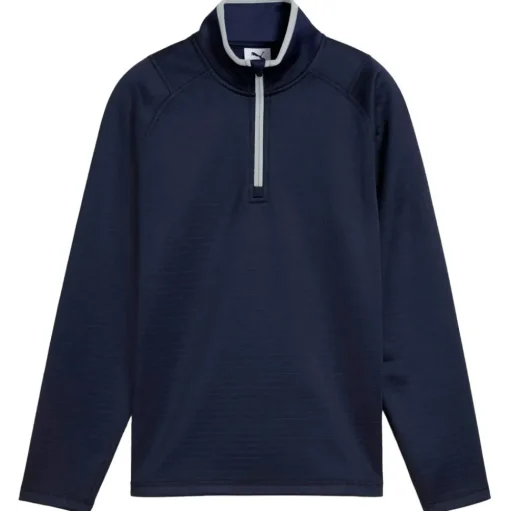 Pull Puma Golf Waffle Fleece 1/4 Zip BN Deep Navy