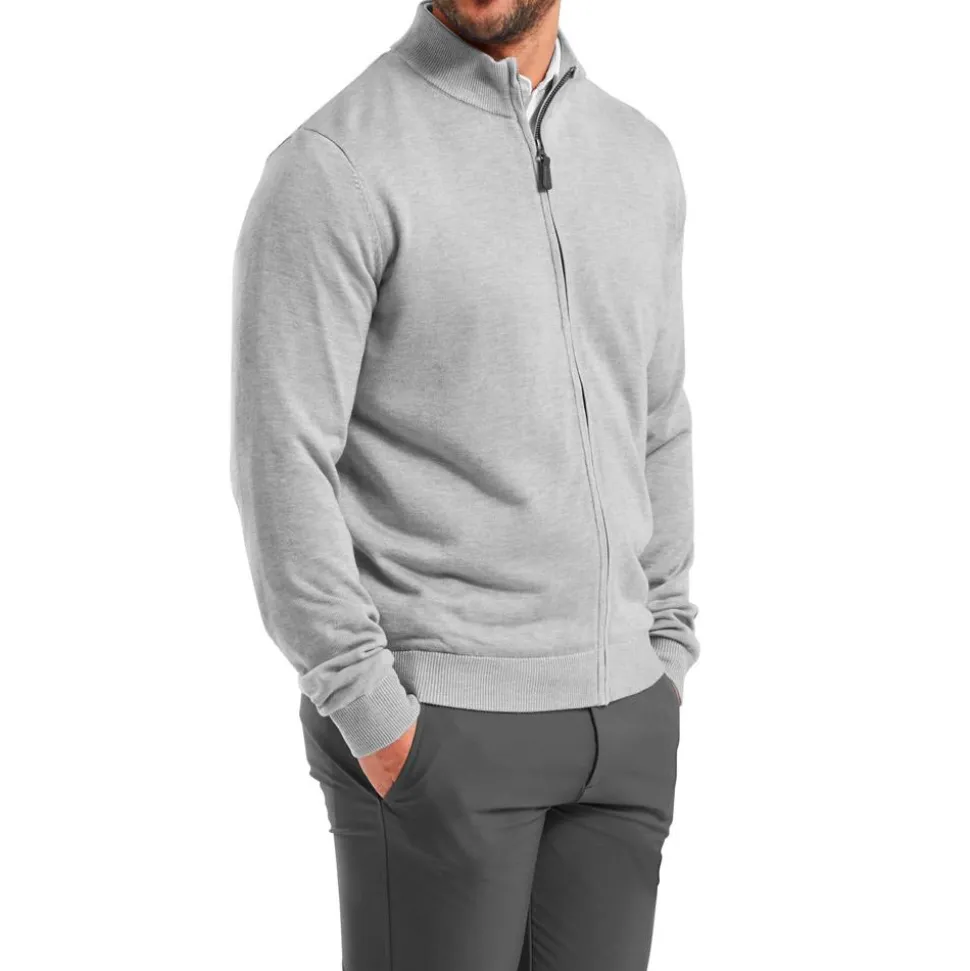 Veste Footjoy Drirelease Full Zip Lined Sweater Heather Grey