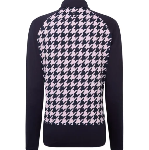 Veste Footjoy Houndstooth Full Zip Midlayer Navy Pink