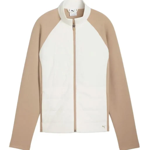Veste Puma Golf W Cloudspun Fleece Hybrid Jacket Warm White Ice Coffee